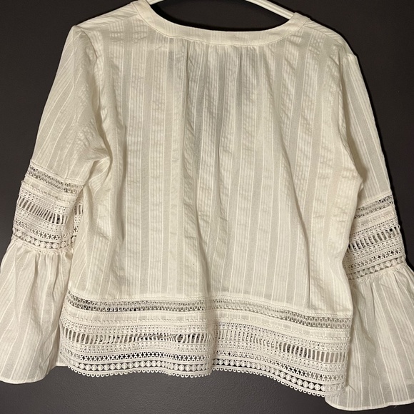 Club Monaco Lace Trim Boho Blouse - Size: M - Picture 3 of 5
